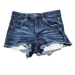 American Eagle Outfitters Shorts High‎ Rise Shortie Super Stretch Blue Womens 6